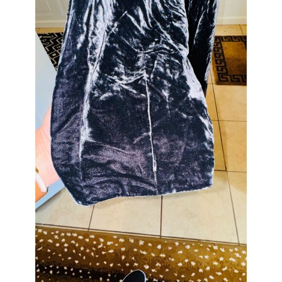 Adrienne Vittadini Whimseygoth Fairy Black Crushed Velvet Tunic Dress Minimalist - Picture 7 of 10